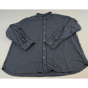 Vineyard Vines OTG Blue Long Sleeve Button Seersucker Gingham Shirt Blue Men 2XL